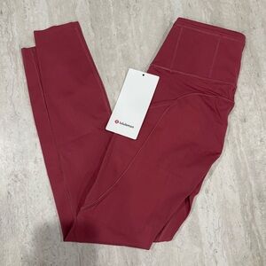 Lululemon NEW Cherry Tint Fast and Free High Rise Tight 25" *Cool